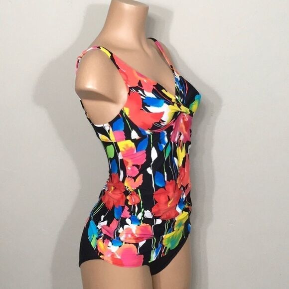 Anne Cole tummy control floral tankini set. New - Picture 5 of 12